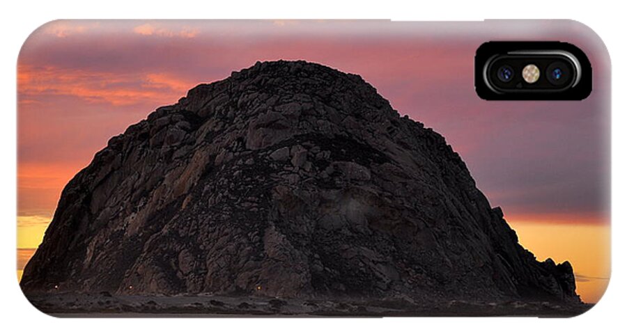 Llandscape iPhone X Case featuring the photograph Sunset on Morro Rock by AJ Schibig