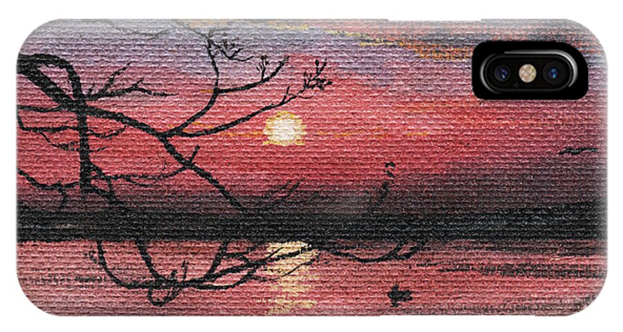 Sunset iPhone X Case featuring the photograph Sunset on the Lake by Masha Batkova