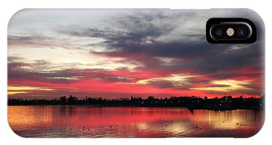 Sunset iPhone X Case featuring the photograph Sunset Over Mission Bay by Christy Pooschke