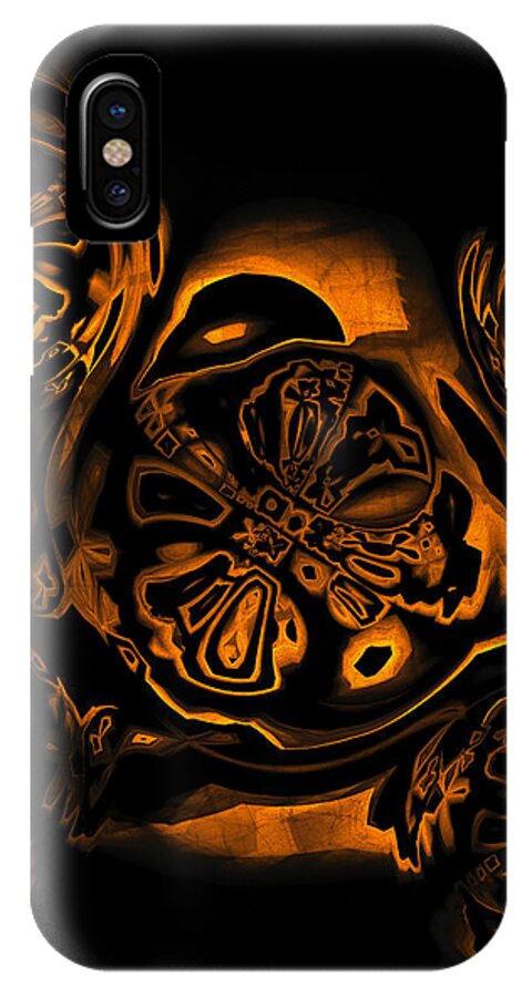 Abstract iPhone X Case featuring the digital art Suranan Artifact by Judi Suni Hall