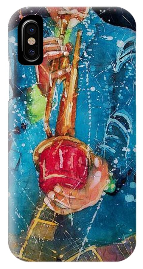 Jazz iPhone X Case featuring the painting Swag Daddy by Carol Losinski Naylor