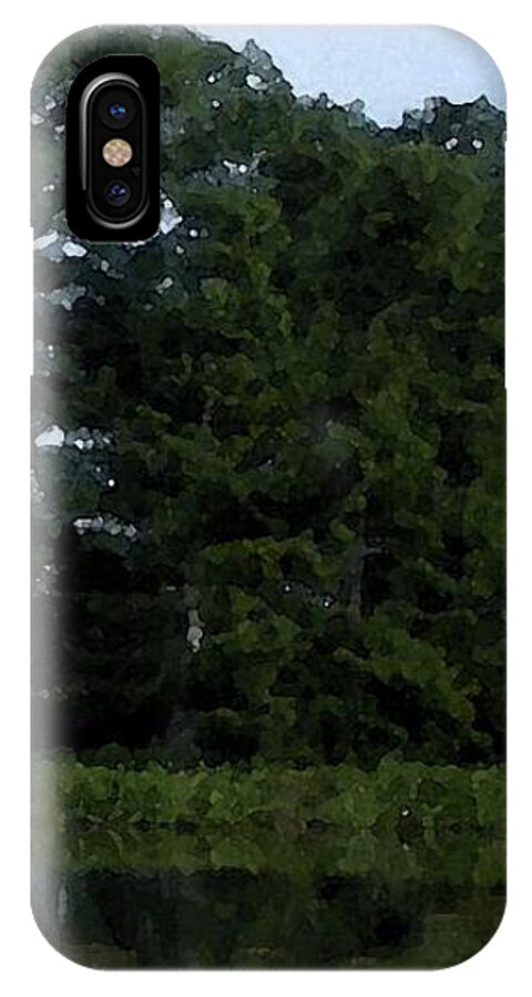 Cypress Trees iPhone X Case featuring the photograph Swamp Cypress Trees Digital Oil Painting by Joseph Baril