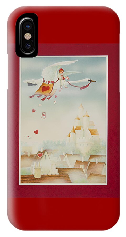 Swan iPhone X Case featuring the painting Swan Mail by Lynn Bywaters