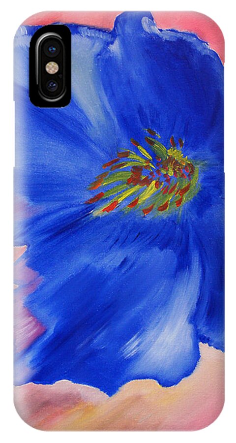 Blue Flower iPhone X Case featuring the painting Sway by Meryl Goudey