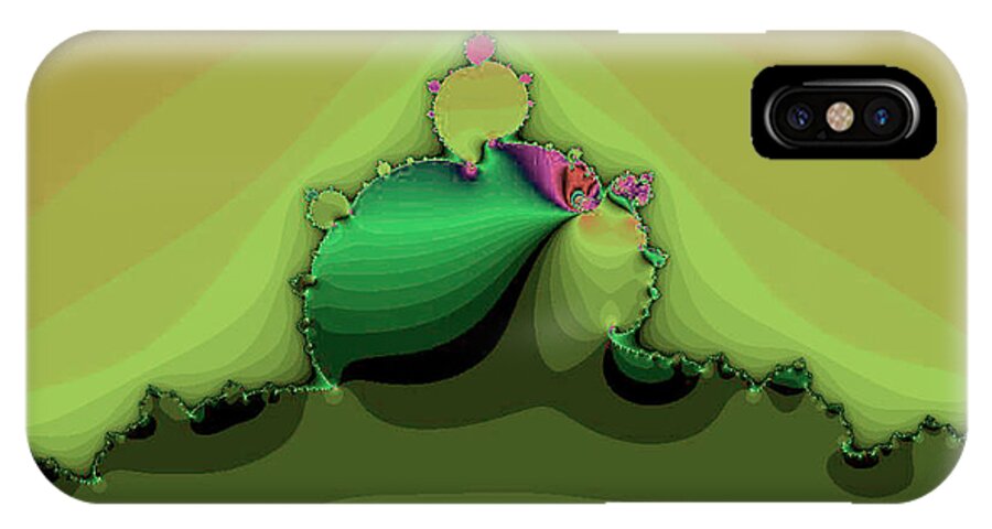 Fractal Art iPhone X Case featuring the digital art Swirling Peaks by Judith Chantler