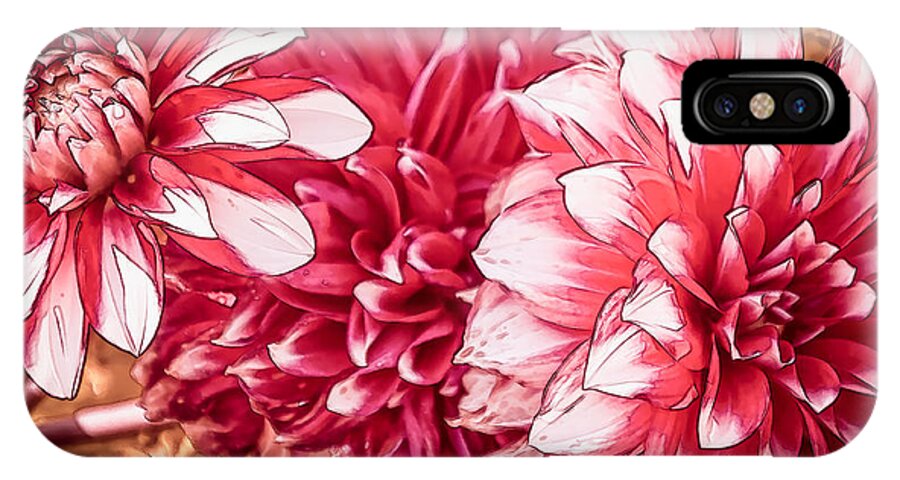 Flower iPhone X Case featuring the painting Japanese Autumn Poetry by Sarah Sever