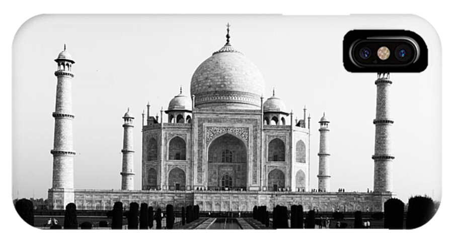 Taj iPhone X Case featuring the photograph Taj Mahal BW by C H Apperson