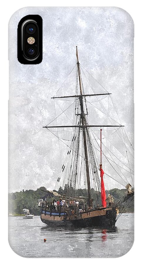 Ship iPhone X Case featuring the digital art Tallship Providence PRWC by Jim Brage