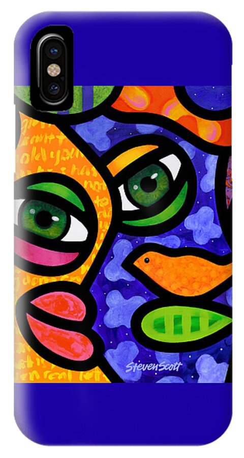 Abstract iPhone X Case featuring the painting Tangier by Steven Scott