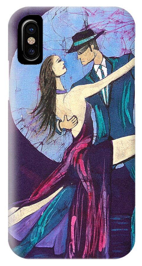 Tango Dancers iPhone X Case featuring the tapestry - textile Tango Dancers by Kay Shaffer