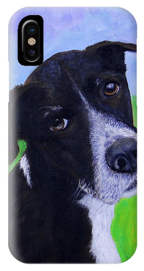 Dogs iPhone X Case featuring the painting Teddy by Janet Greer Sammons