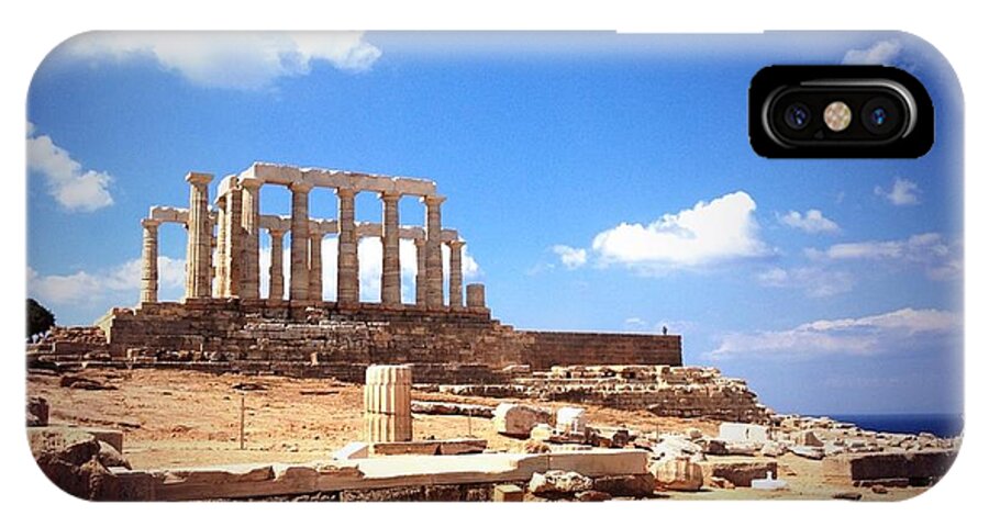 Temple Of Poseidon iPhone X Case featuring the photograph Temple of Poseidon Vignette by Denise Railey