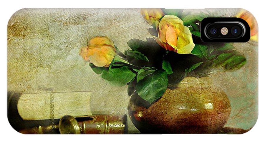 Still Life iPhone X Case featuring the photograph Terra Cotta Rose by Diana Angstadt