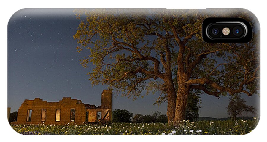 Texas Blue Bonnets iPhone X Case featuring the photograph Texas Blue Bonnets at Night by Keith Kapple
