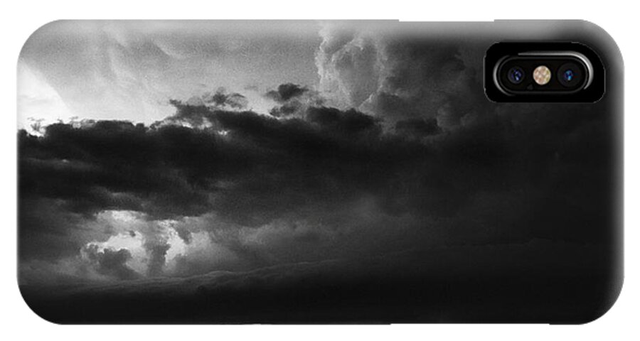 Texas iPhone X Case featuring the photograph Texas Panhandle Supercell - Black and White by Jason Politte
