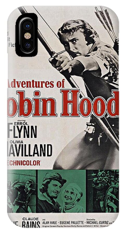 Errol Flynn iPhone X Case featuring the photograph The Adventures of Robin Hood B by Movie Poster Prints