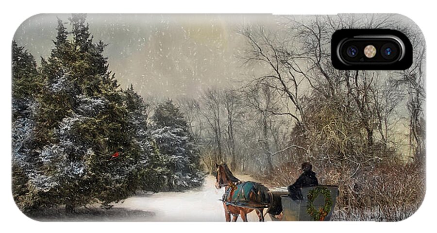 Christmas iPhone X Case featuring the photograph The Christmas Sleigh by Robin-Lee Vieira