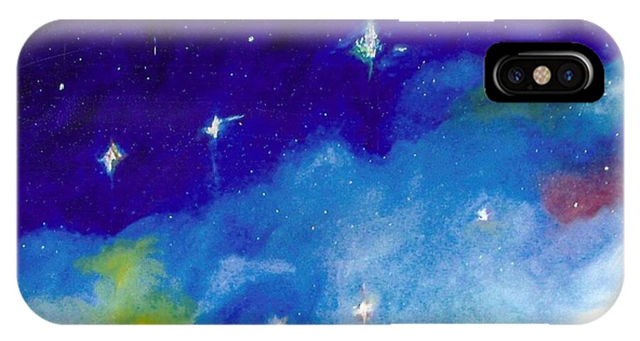 Astronomy iPhone X Case featuring the painting The Crux -Cross by Carrie Maurer