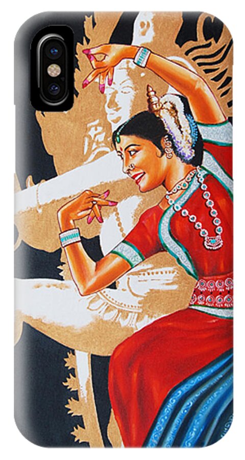 Odissi- India iPhone X Case featuring the painting The Dance Divine of ODISSI by Ragunath Venkatraman