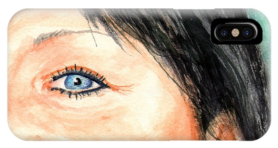 Tami iPhone X Case featuring the painting The Eyes Have It - Tami by Sam Sidders