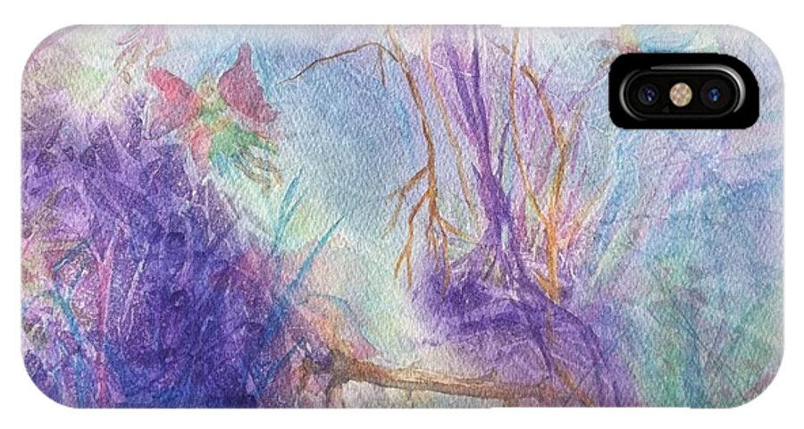 Fairy iPhone X Case featuring the painting The Gathering by Ellen Levinson