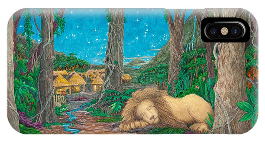 Lion iPhone X Case featuring the painting The Lion Sleeps Tonight ... by Matt Konar