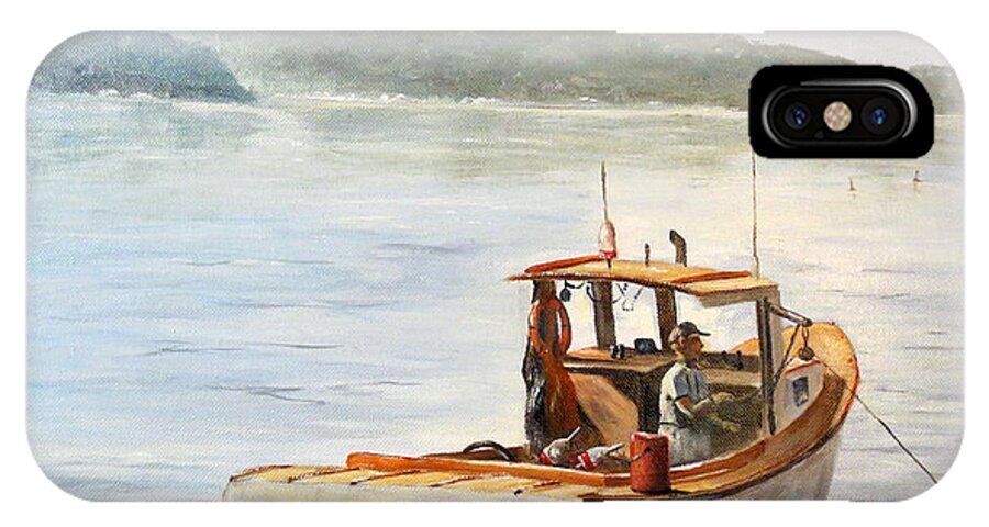 Boat iPhone X Case featuring the painting The Lyllis Esther by Lee Piper