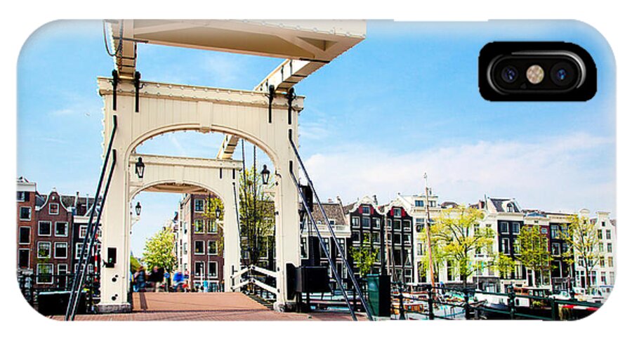 Netherlands iPhone X Case featuring the photograph The Magere Brug Skinny Bridge Amsterdam by Michal Bednarek