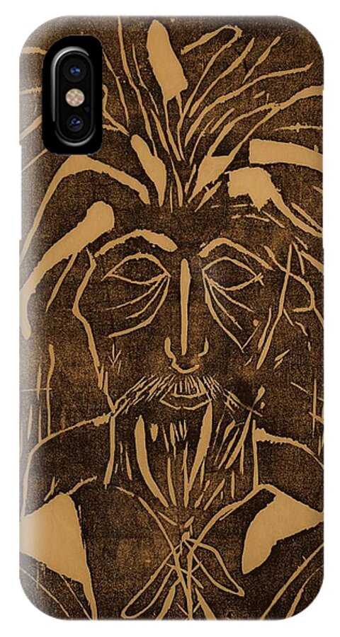 Monk iPhone X Case featuring the painting The Monk by Erika Jean Chamberlin