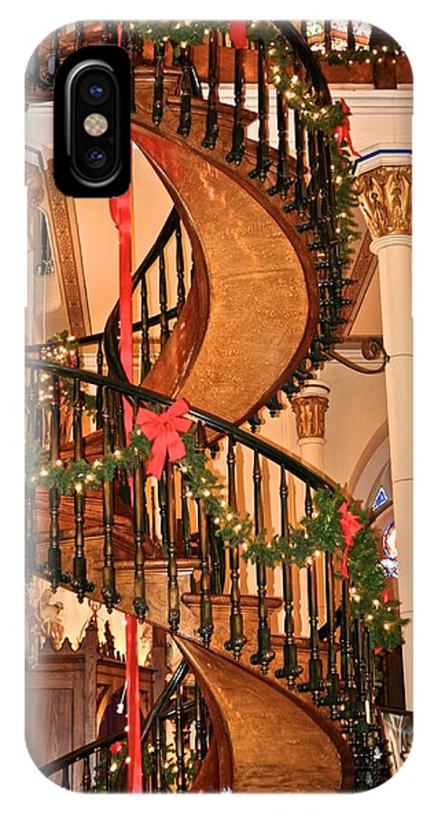 Loretto Chapel iPhone X Case featuring the photograph The Mysterious Miracle Staircase by Kristina Deane