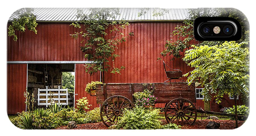 Barn iPhone X Case featuring the photograph The Old Wood Cart by Debra and Dave Vanderlaan