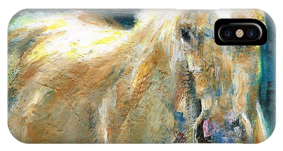 Horses iPhone X Case featuring the painting The Palomino by Frances Marino