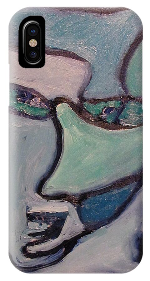 Perpetrator iPhone X Case featuring the painting The Perpetrator by Shea Holliman