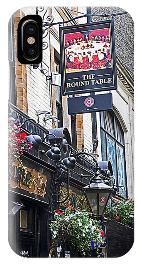 The Round Table iPhone X Case featuring the photograph The Round Table Pub by Cheri Randolph