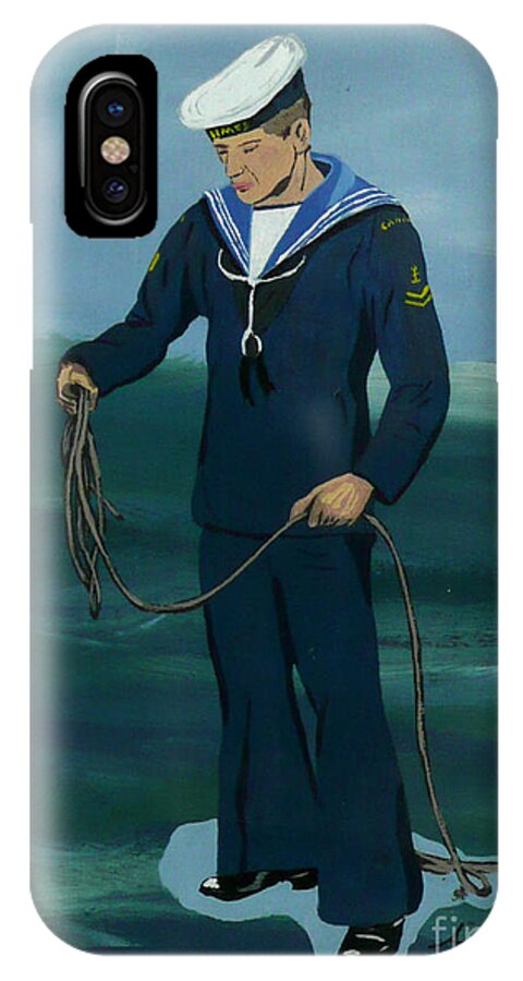 Sailor iPhone X Case featuring the painting The Sailor by Anthony Dunphy