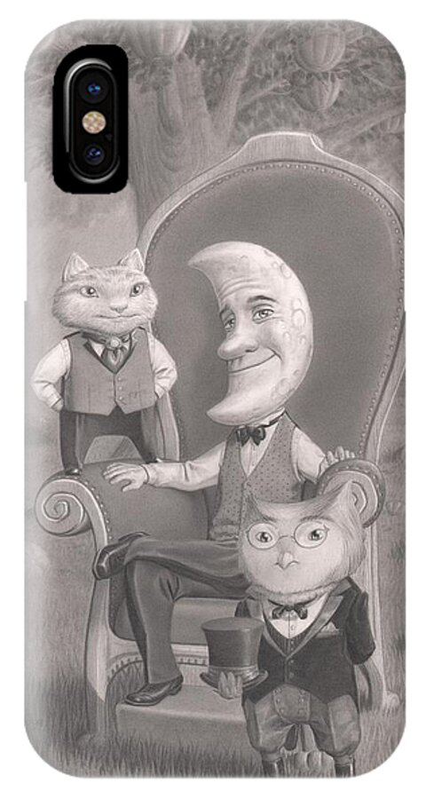 Halloween iPhone X Case featuring the drawing The Sitting by Richard Moore