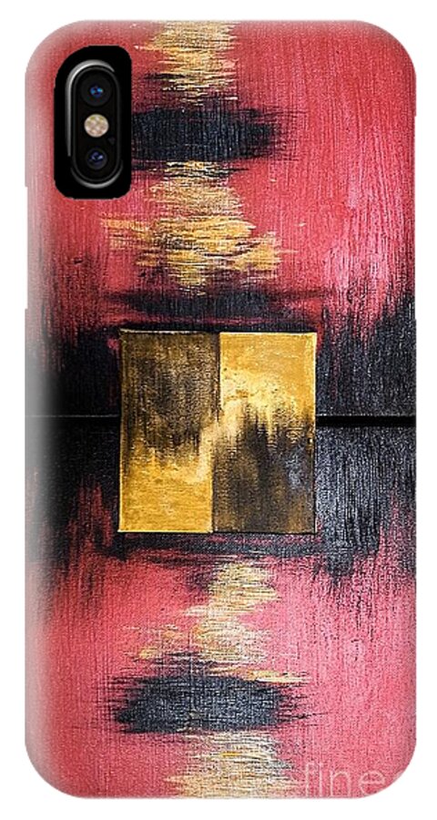 Abstract iPhone X Case featuring the painting The Sunset by Fei A