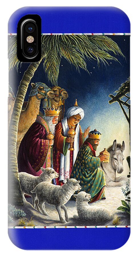 Nativity iPhone X Case featuring the painting The Three Kings by Lynn Bywaters