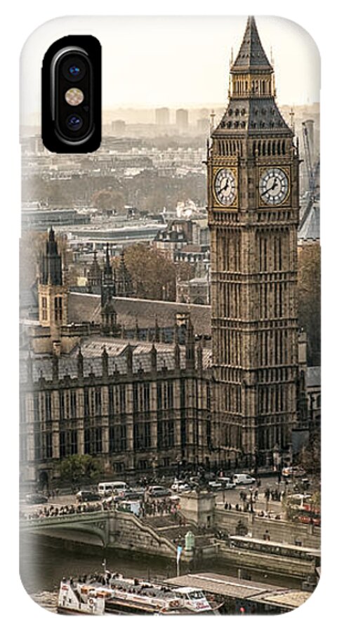 London iPhone X Case featuring the photograph The Two Towers by Glenn DiPaola