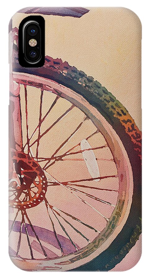 Wheel iPhone X Case featuring the painting The Wheel in Color by Jenny Armitage