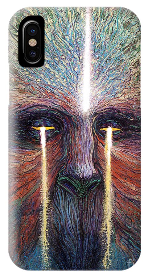 Tony Koehl iPhone X Case featuring the painting This World Weeps for a Spiritual Awakening by Tony Koehl