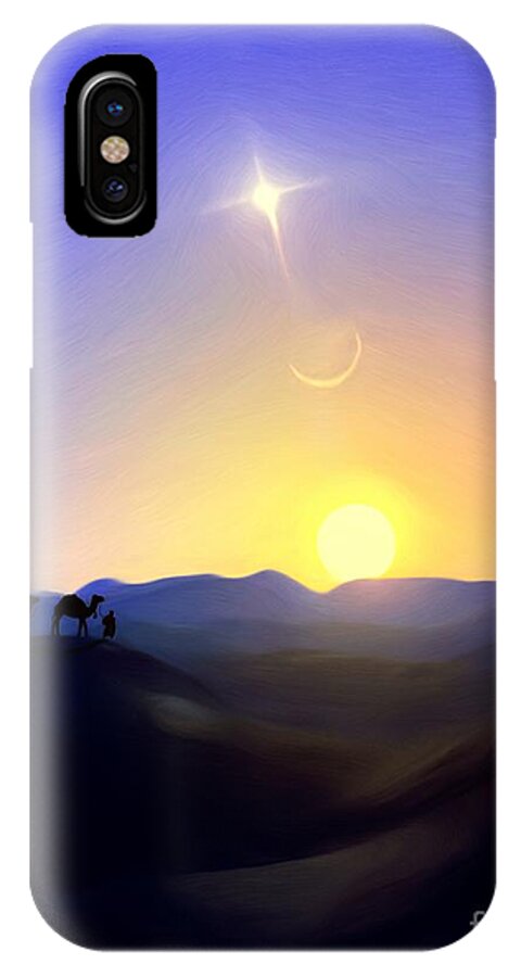 Three iPhone X Case featuring the painting Three Kings Comet by Pet Serrano