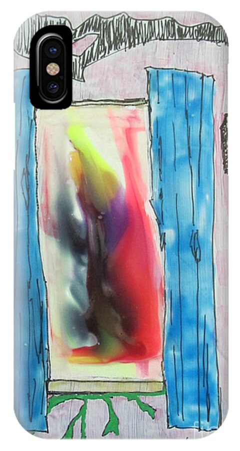 Acrylic iPhone X Case featuring the painting Thru A Med Window by Lew Hagood