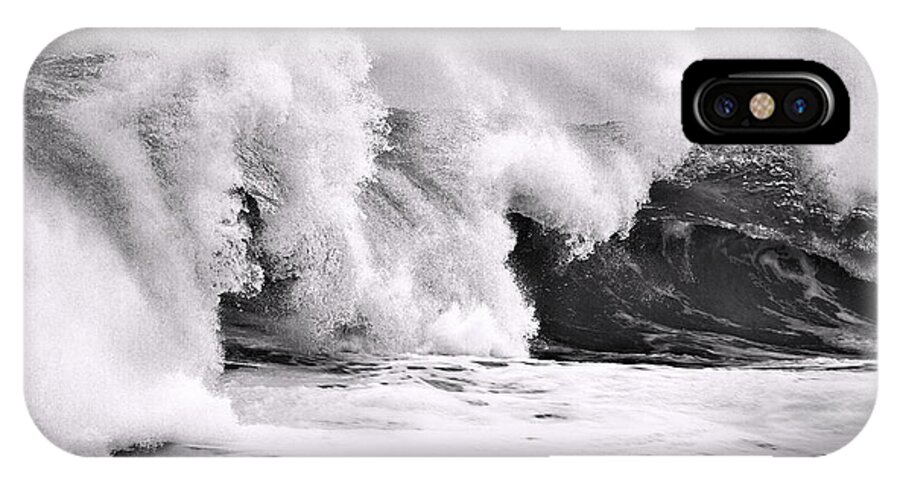 Waves iPhone X Case featuring the photograph Tides Will Turn bw By Denise Dube by Denise Dube