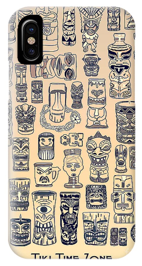 Ancient Relic iPhone X Case featuring the digital art Tiki Vintage Zone by Megan Dirsa-DuBois
