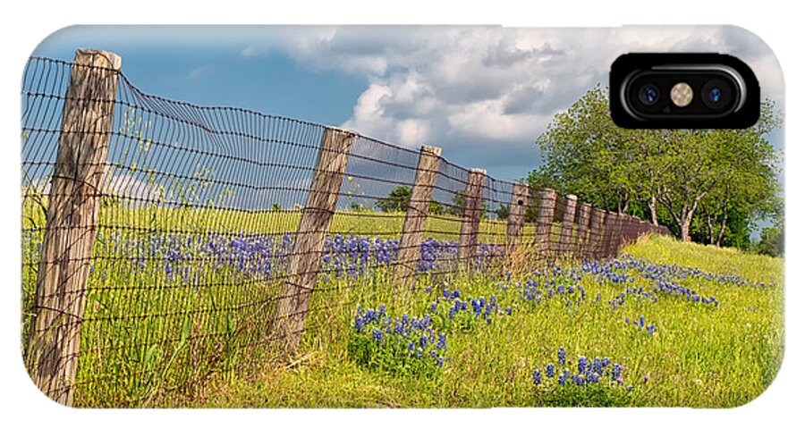 Texas Wildflowers iPhone X Case featuring the photograph Tilted Fence by Victor Culpepper