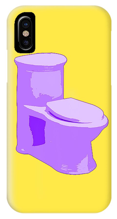 Toilet iPhone X Case featuring the painting Toilette in Purple by Deborah Boyd