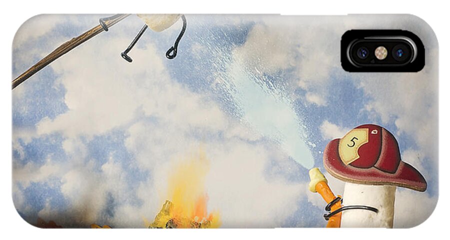 Marshmallow iPhone X Case featuring the photograph Too Toasted by Heather Applegate