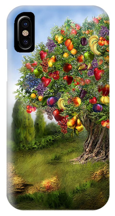 Tree iPhone X Case featuring the mixed media Tree Of Abundance by Carol Cavalaris
