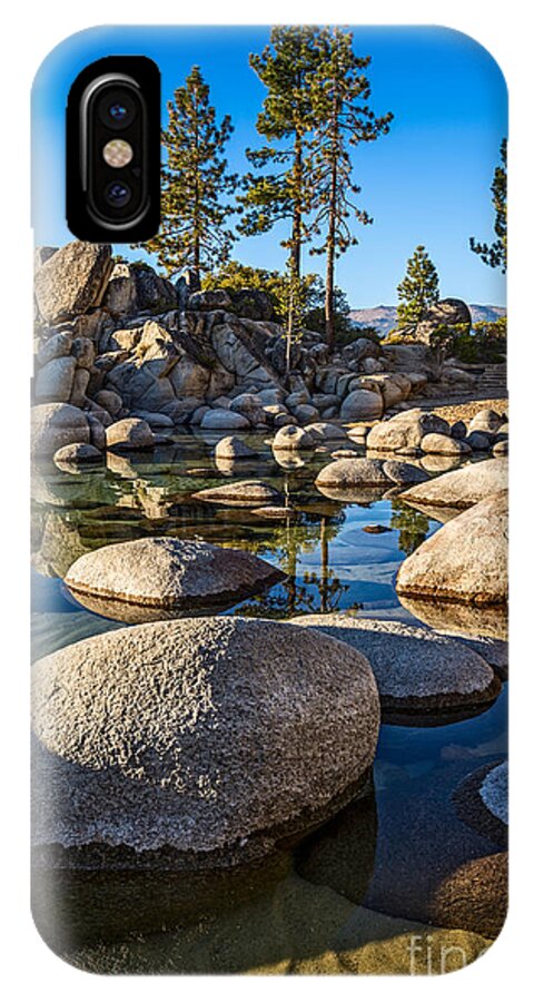 Sand Harbor iPhone X Case featuring the photograph Trees and Rocks by Jamie Pham